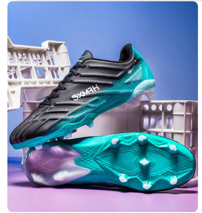 Chaussures de football Double Star Adult Youth AG : crampons antidérapants et résistants pour gazon artificiel et naturel, pour l'entraînement et les matchs, hommes et femmes