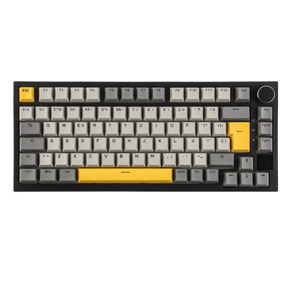 ISO-ES-Layout EPOMAKER X AJAZZ AK820 PRO 75% Spanisches Layout Kabelgebundene/2.4GHz/BT mechanische Tastatur mit Display & Drehregler für PC/Mac