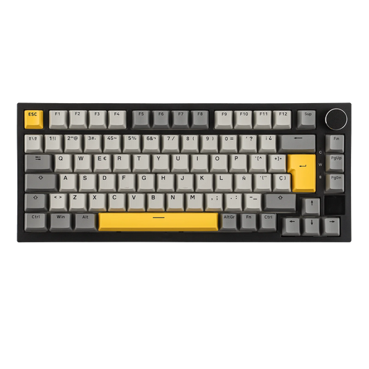 ISO-ES Layout EPOMAKER X AJAZZ AK820 PRO 75% Spanish Layout Wired/2.4GHz/BT Mechanical Keyboard with Screen & Knob for Pc/Mac