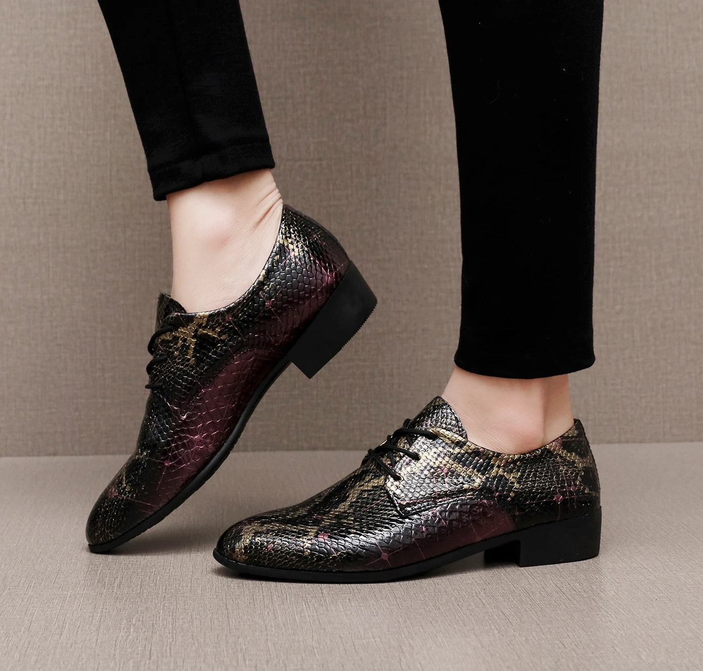 PU Leather Men's Oxford Shoes Street Style Casual Shoes Lightweight Sneakers Outdoor Male Walking Shoes Formal Dress Footwear