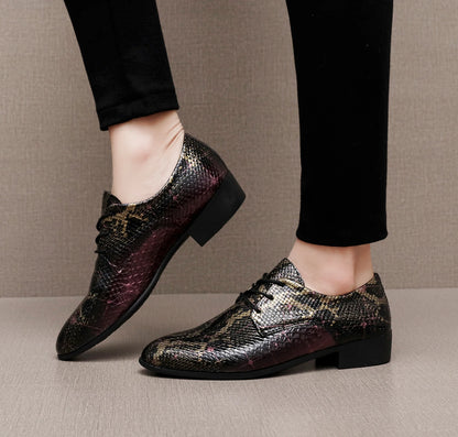 PU Leather Men's Oxford Shoes Street Style Casual Shoes Lightweight Sneakers Outdoor Male Walking Shoes Formal Dress Footwear