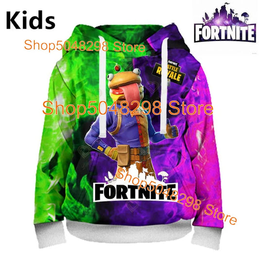 Sweatshirt com Estampado de Herói Fortnite, Jogo Popular, para Rapazes e Raparigas, Roupa 3D Casual, Hoodie para Crianças, Adultos, Homens e Mulheres, Pullover de Primavera e Outono