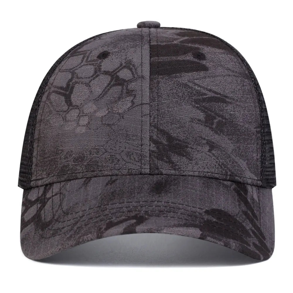 Men's Camouflage Baseball Net Cap Summer Sun Hat Military Camouflage Baseball Cap Breathable Tactical Cap For Outdoor Activities