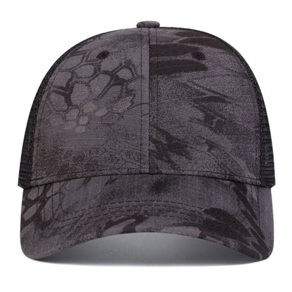 Men's Camouflage Baseball Net Cap Summer Sun Hat Military Camouflage Baseball Cap Breathable Tactical Cap For Outdoor Activities