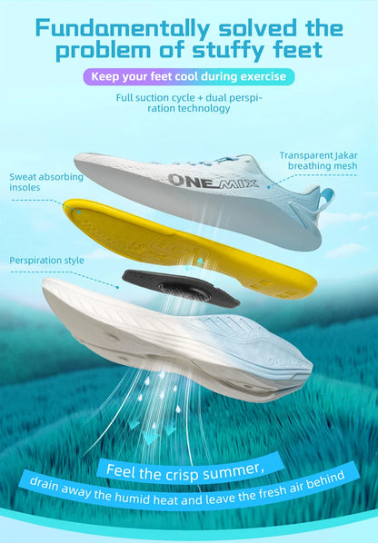 ONEMIX Autumn Sneakers, Breathable Jogging Shoes for Men, Lightweight Women's Sport Sneakers, Men's Gym Shoes, Outdoor Male Sports Shoes