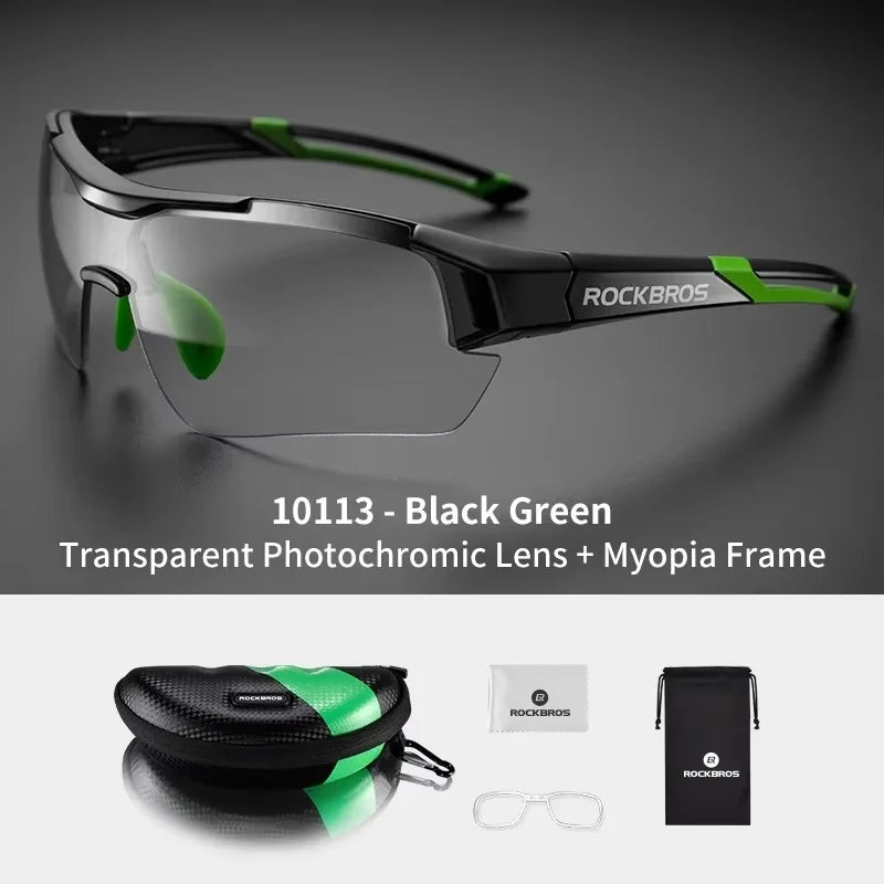 ROCKBROS Fotochromatické cyklistické brýle, sluneční brýle pro cyklistiku a outdoorové sporty, brýle s měnící se barvou skel, brýle pro MTB a silniční kola, cyklistické brýle