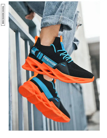 Hot Sale Fashion Purple Casual Sneakers Women Men Blade Running Shoes Big Size 48 Light Breathable Sports Shoes Men Mesh Sneaker