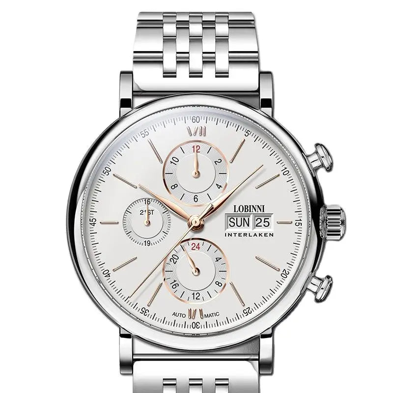 Luxury Brand Switzerland LOBINNI Perpetual Calendar Seagull Automatic Mechanical Men's Watches Sapphire Multi-function L13019-11