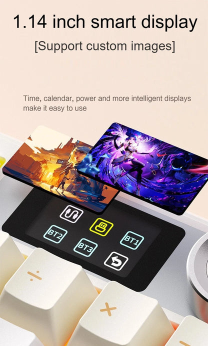 Tastiera meccanica AULA F108 PRO personalizzata layout 100%, retroilluminazione RGB, wireless Bluetooth, switch HiFi, tastiera gaming