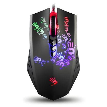 A4Tech Bloody A60 Gaming Mouse, RGB Mouse, Drag Click, 6200 CPI, 8 Macro Keys, X'Glide Metal Boot, 1000 Hz Adjustable