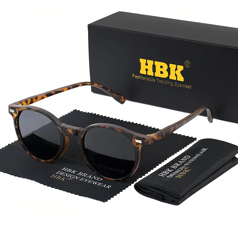 HBK Fashion polarizované sluneční brýle pro muže, kulatý rám TR90, módní sluneční brýle pro ženy, na řízení, sportovní, UV400, Lunette De Soleil Homme
