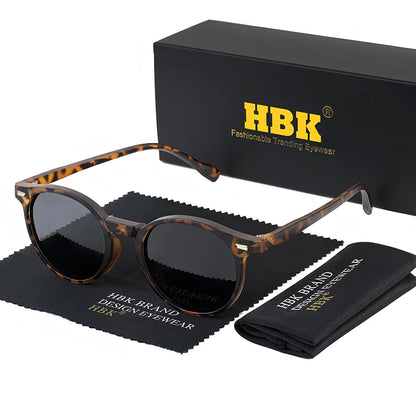 HBK Fashion polarizované sluneční brýle pro muže, kulatý rám TR90, módní sluneční brýle pro ženy, na řízení, sportovní, UV400, Lunette De Soleil Homme
