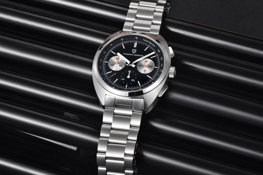 PAGANI DESIGN 2026 Retro Luxury Men's Quartz Watches Sports Chronograph VK63 Watch For Men AR Sapphire Waterproof Leather Clock