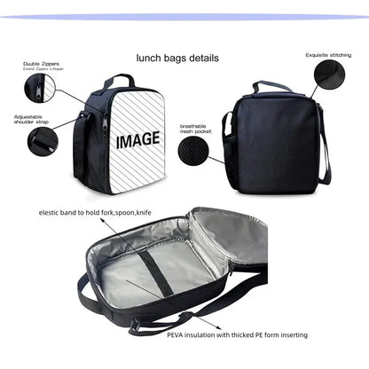 Hot Game FortniteS Child Insulated Large Capacity Bag for Boy and Girl Student Outdoor Picnic Resuable Thermal Cooler Lunch Box