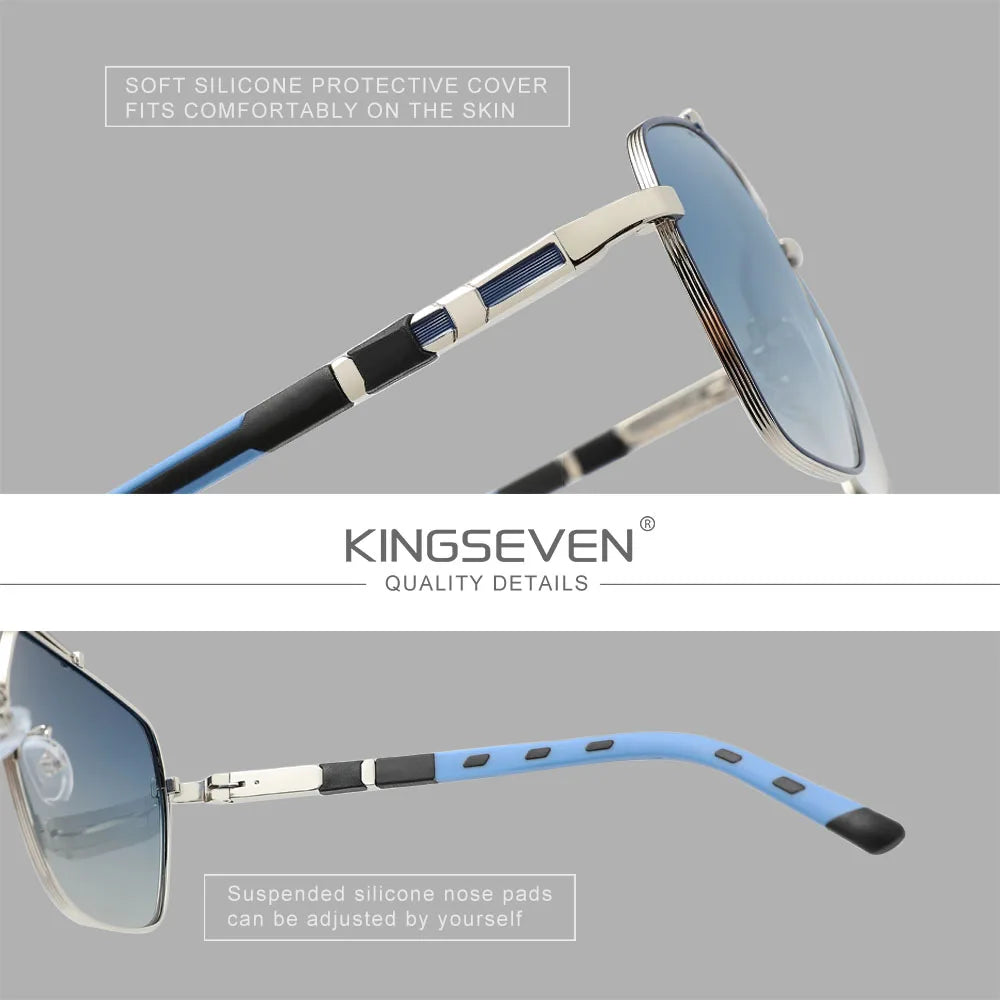 KINGSEVEN Nové luxusní sluneční brýle pro muže a ženy, UV400, čtvercový velký rám, polarizované skla, outdoorové, ležérní, módní, řidičské brýle