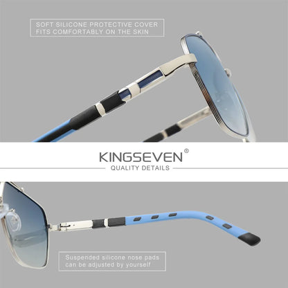 KINGSEVEN Nové luxusní sluneční brýle pro muže a ženy, UV400, čtvercový velký rám, polarizované skla, outdoorové, ležérní, módní, řidičské brýle