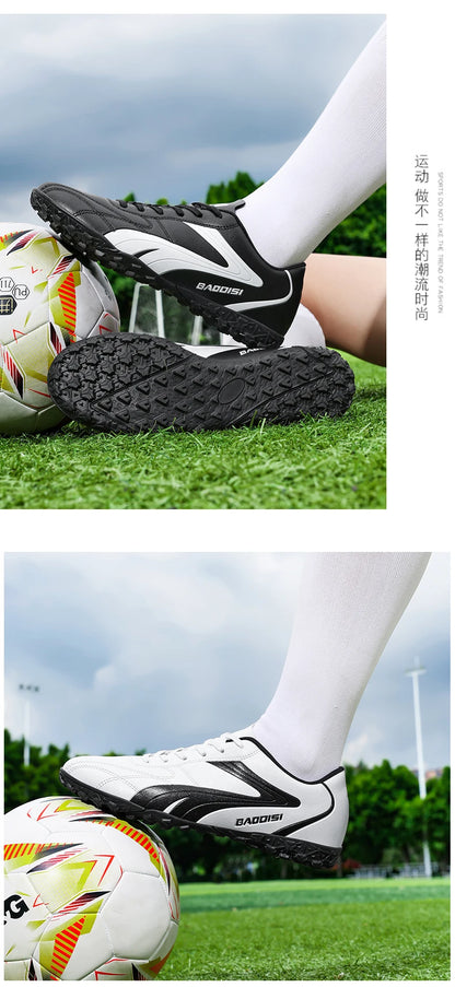 Chaussures de football professionnelles pour hommes – Baskets de football pour adultes – Futsal en salle – Ultralégères – Antidérapantes – Résistantes à l’usure – Bottes de sport