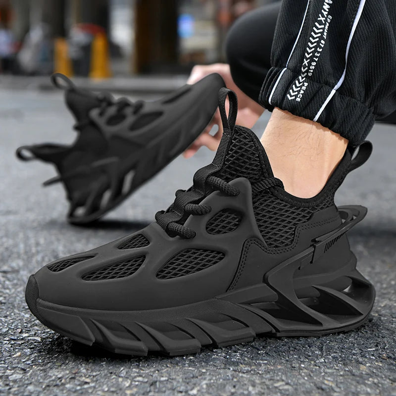 Chaussures de sport pour homme - Nouvelles chaussures de course d'extérieur en mesh respirant, haute élasticité - Chaussures de tennis de sport tendance et confortables pour l'été