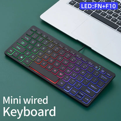 APAYADO K1000 Teclado mini con cable - Diseño compacto y portátil, Plug-and-Play, ideal para portátiles/ordenadores, resistente a derrames
