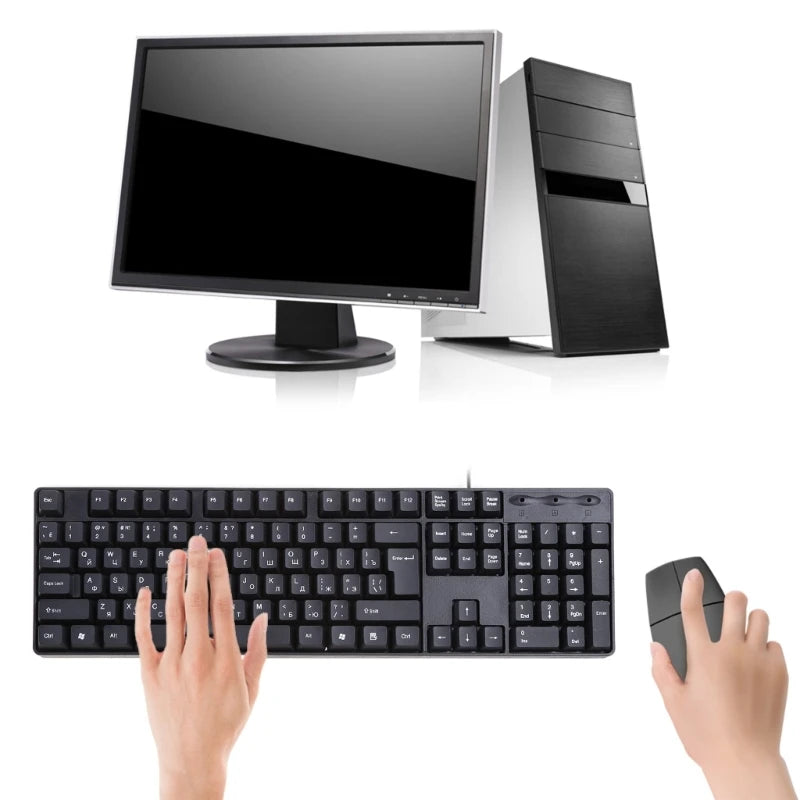 Ergonomische USB-PC-Computertastatur, russische Tastatur / englische Tastatur, Dropshipping