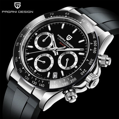 PAGANI DESIGN New Gold Blue Luxury Quartz Watch For Men Gift Box VK63 Movt Chronograph Sapphire Crystal Stainless Steel Watch