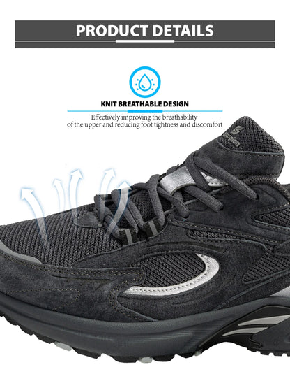 Baasploa Nieuwe hardloopschoenen voor heren, outdoor, modieus, lichtgewicht sportschoenen van mesh, casual herenschoenen, ademend, antislip wandelschoenen