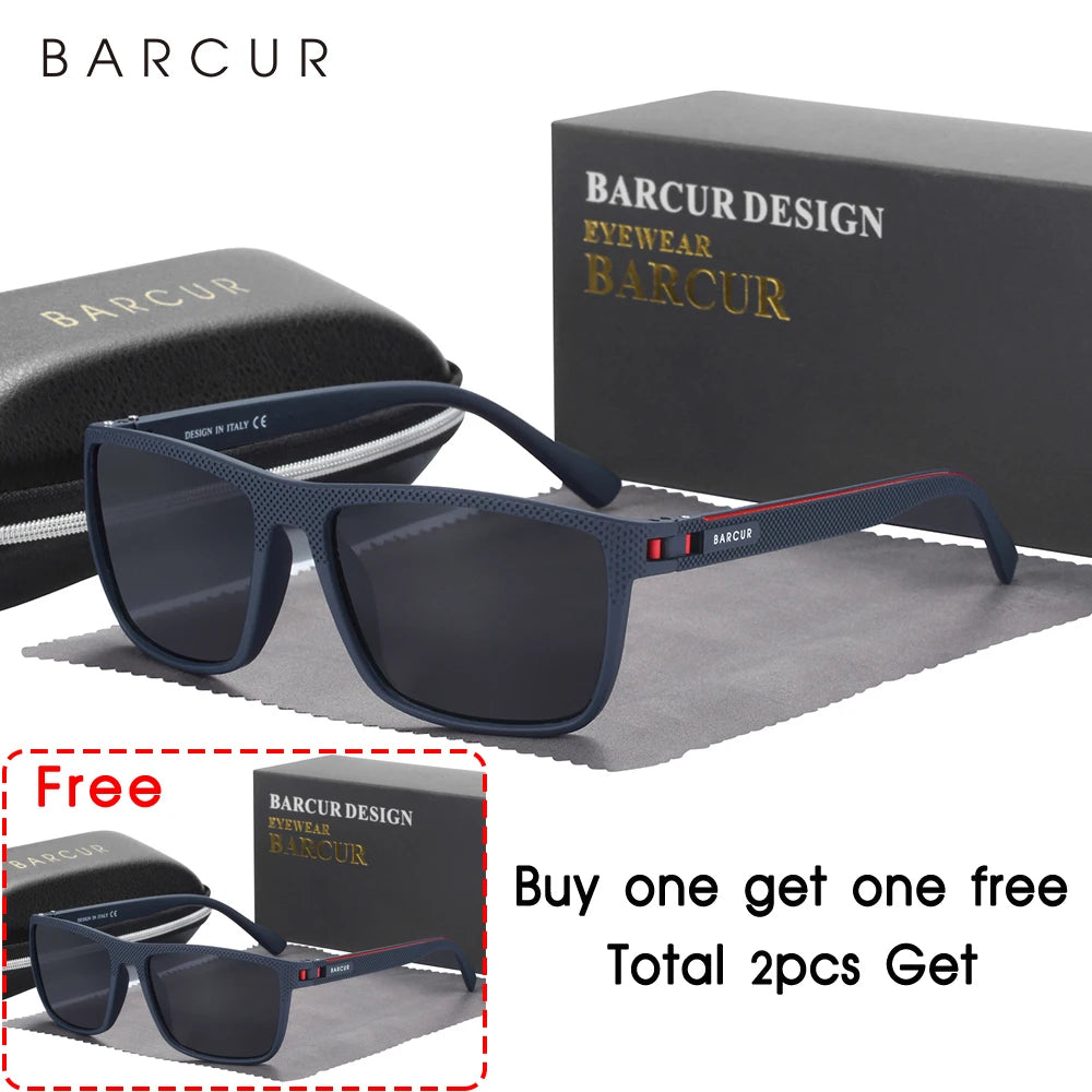 BARCUR Design TR90 Sluneční brýle pro muže Polarizované Lehké sportovní sluneční brýle Dámské brýle Doplněk k brýlím Oculos Ochrana proti UVAB záření