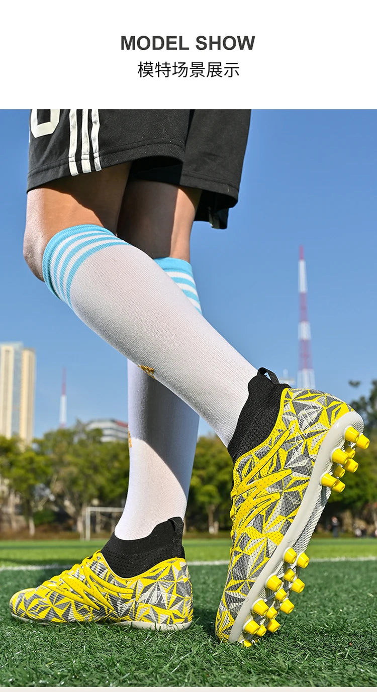 Chaussures de football pour homme, respirantes, d'entraînement, crampons, sport, plein air, TF, futsal, match, gazon synthétique, gazon naturel, drop shipping