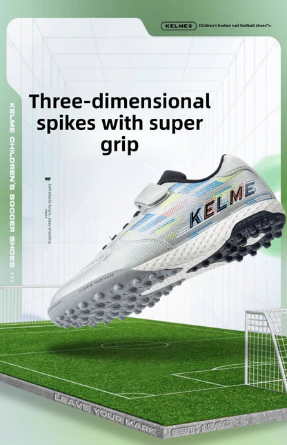 Chaussures de football pour enfants Kelme Tf Nail pour élèves du primaire – Chaussures de football à cinq sur gazon artificiel