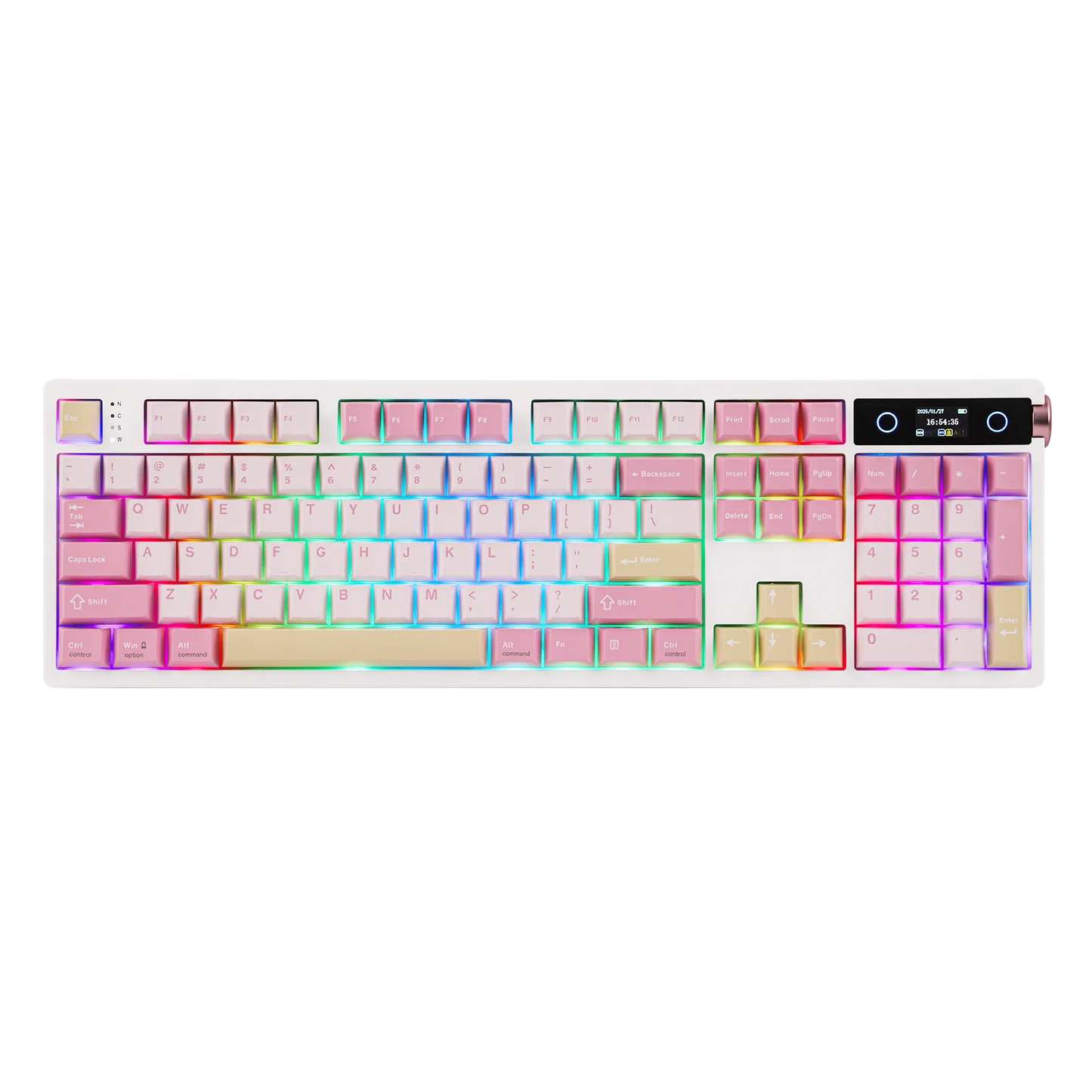 EPOMAKER TH108 PRO 100% Full-Sized Hot-Swap Wired/BT/2.4Ghz Wireless Mechanical Keyboard with Screen & Knob 10000mAh Battery
