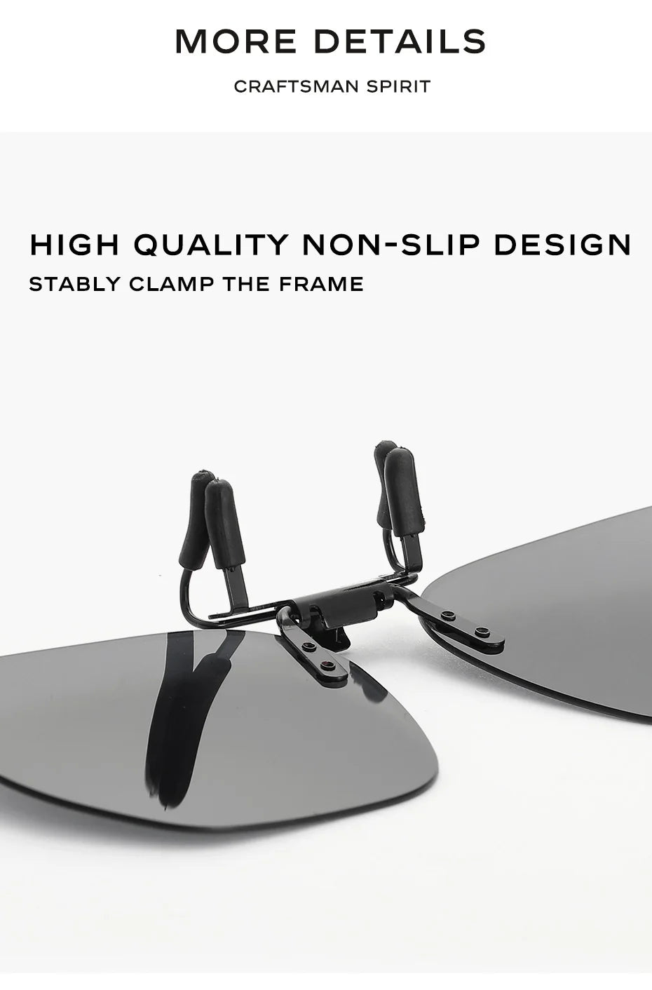 CAPONI Nové sluneční brýle s klipem pro muže, čtvercové polarizované fotochromatické brýle s klipem, odklápěcí, chrání oči, lehký klipový rám BS1103