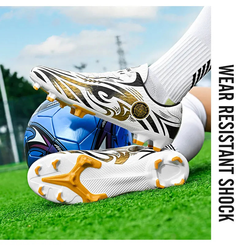 Original Soccer Cleats Man Training Shoes Outdoor Non-slip Children's Football Shoes Long Spikes Men's Futsal Shoes Size 32-45