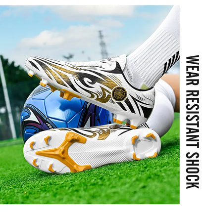 Original Soccer Cleats Man Training Shoes Outdoor Non-slip Children's Football Shoes Long Spikes Men's Futsal Shoes Size 32-45