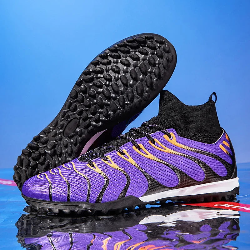 Men Soccer Shoes Sport FG/TF Outdoor Football Boots Training Boys Match Non Slip Long Spikes Cleats Indoor Futsal Comfortable