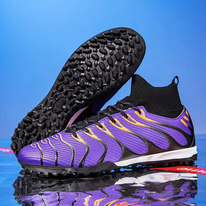 Men Soccer Shoes Sport FG/TF Outdoor Football Boots Training Boys Match Non Slip Long Spikes Cleats Indoor Futsal Comfortable