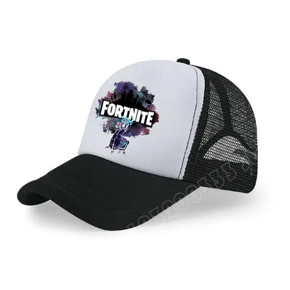 Șapcă de baseball Fortnite cu imprimeu de joc în stil desen animat, pălărie de vară pentru copii din plasă respirabilă, șapcă reglabilă cu cozoroc, cadou de ziua de naștere pentru copii