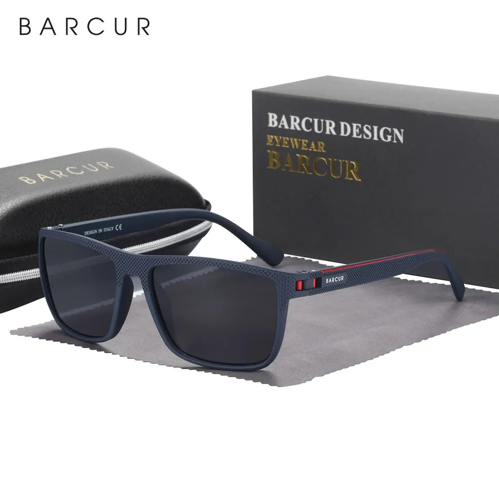 BARCUR Design TR90 Sluneční brýle pro muže Polarizované Lehké sportovní sluneční brýle Dámské brýle Doplněk k brýlím Oculos Ochrana proti UVAB záření