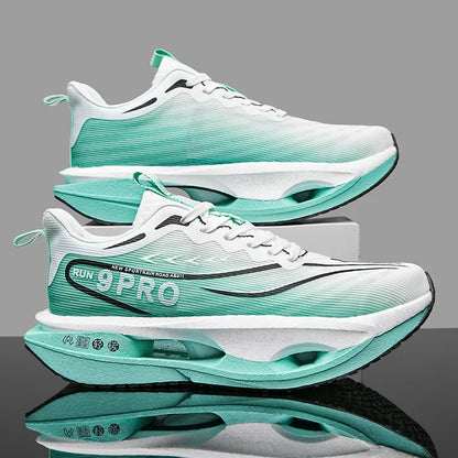 Herr-sneakers med kolplatta, utomhus-sportskor i mesh med mjuk sula, löparskor, lätta, halksäkra, vardagsskor för par, tennisskor