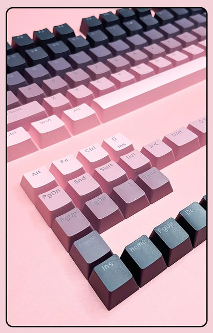130 Keys Gradient Lucky Red RGB Backlit Shine Through Keycaps OEM Profile Double Shot PBT Keycaps for MX Switches Gamer Keyboard
