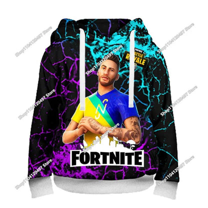 2025 Neuer Fortnite-Hoodie mit 3D-Print für Herren, Harajuku, langärmeliges Oversized-Sweatshirt, Unisex-Cosplay-Kleidung