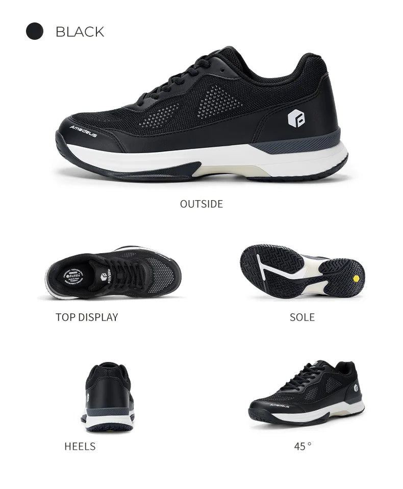 Chaussures de tennis pour homme FitVille, version large 2E, chaussures de sport d'entraînement professionnel, respirantes, antidérapantes, avec soutien de la voûte plantaire