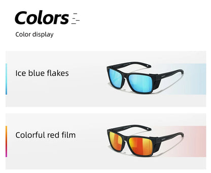 CAPONI Polarizované pánské sluneční brýle pro outdoorové sporty a rybaření, čtvercové, odolné proti oleji a vodě, modré HD čočky, černé obroučky CP36505