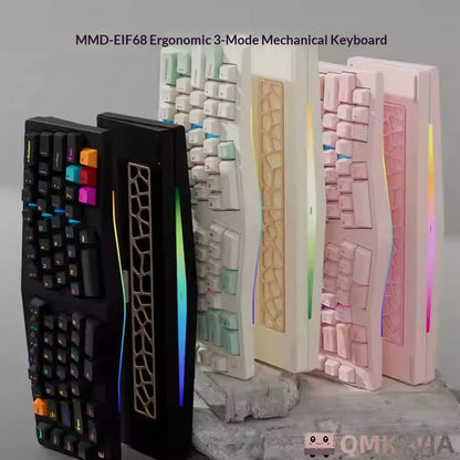 MMD Alice EIF68 Wireless Mechanical Keyboard Tri-Mode Mmd EIF68 Hot-Swap Aluminum Shell QMK/VIA Gamer Office Mechanical Keyboard