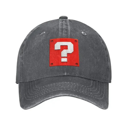 Individuell gestaltete Mode-Cartoom-Spiel-Fragezeichen-Block-Baseballmütze für Damen und Herren, verstellbar, Unisex, Baumwolle, Dad-Cap, Performance-Snapback-Kappen