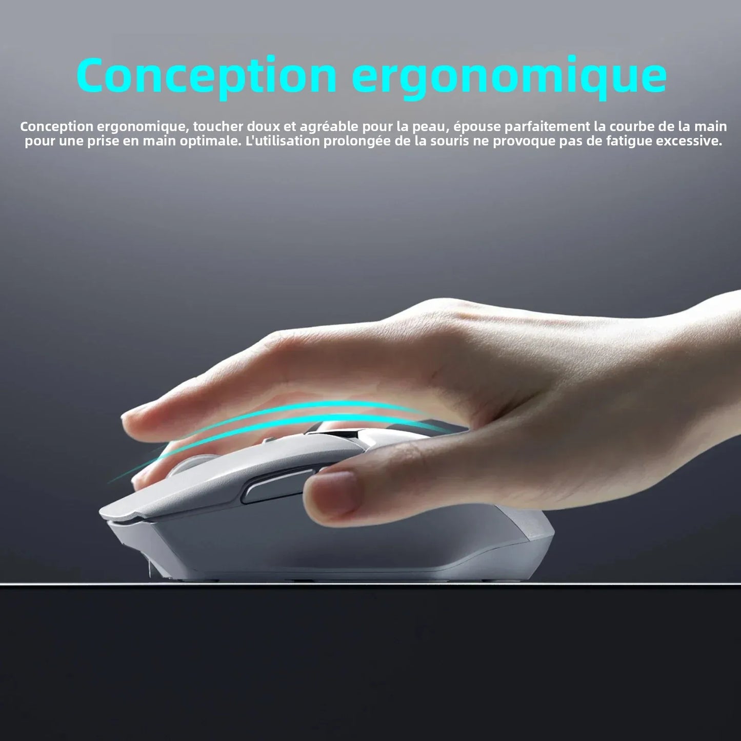 Wireless Bluetooth Mouse with Digital Battery Display, Silent Ergonomic Mouse for PC Laptop Gaming, 2.4G/Bluetooth 5.0