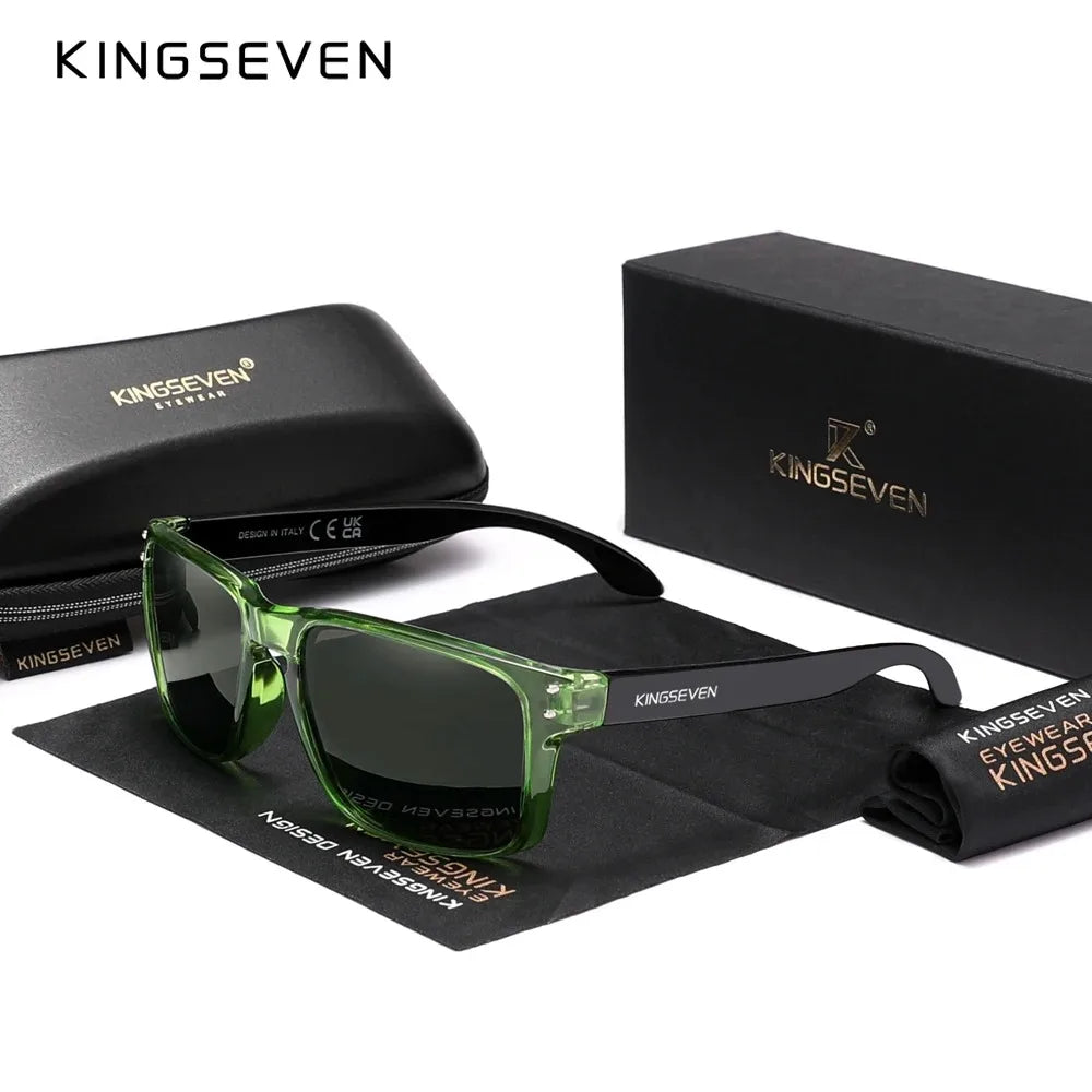 KINGSEVEN Obdélníkové retro polarizované sluneční brýle TR90 pro ženy a muže, cyklistické, UV400, horolezecké, s ochranou proti oslnění, outdoorové sportovní brýle