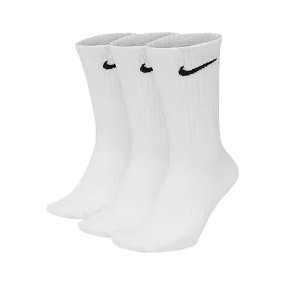 Nike Logo Athletic High-Top Socks Training Mid-Calf Socks Unisex Style Combo Pack White SX7676-100