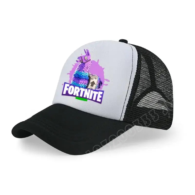 Șapcă de baseball Fortnite cu imprimeu de joc în stil desen animat, pălărie de vară pentru copii din plasă respirabilă, șapcă reglabilă cu cozoroc, cadou de ziua de naștere pentru copii