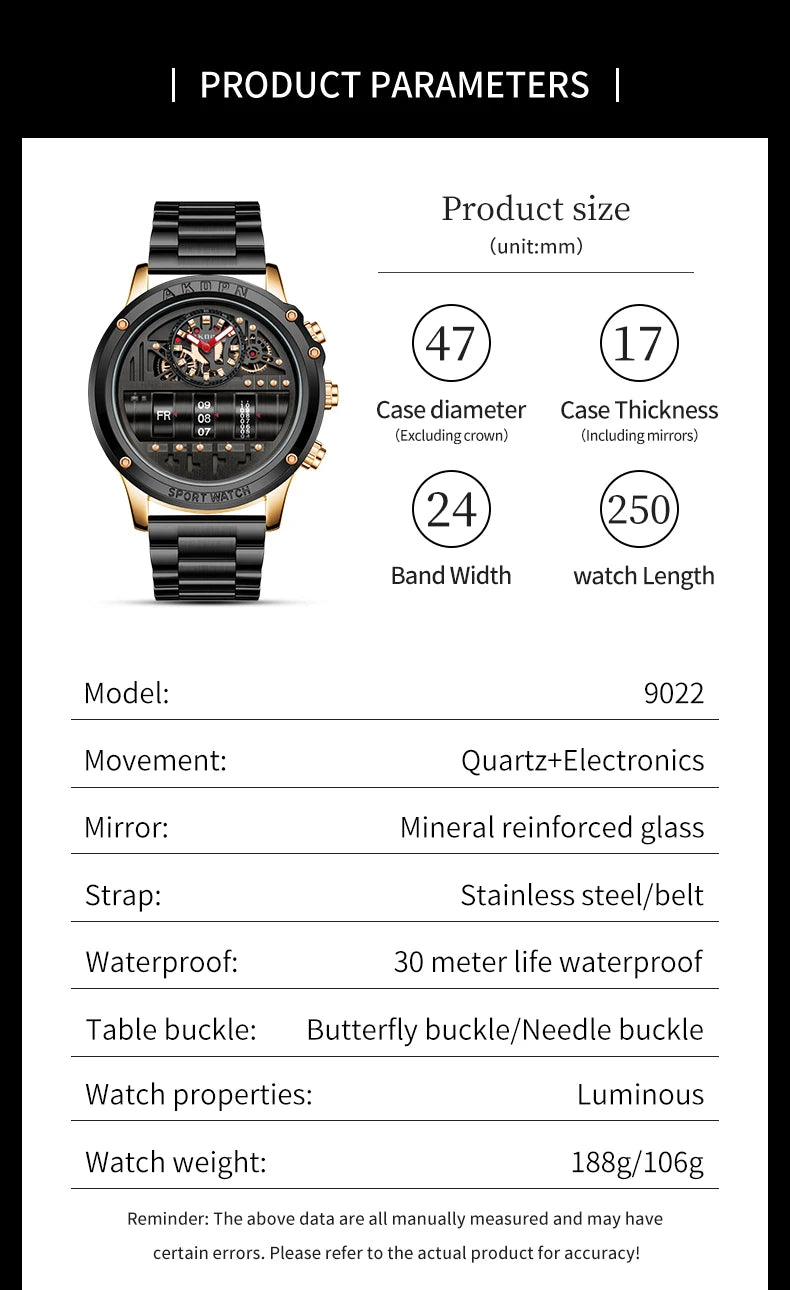 Luxury Electronic Quartz Watch For Men Business Watches Male Creative Men WristWatch Unique Rotate Date Leather Strap Watches