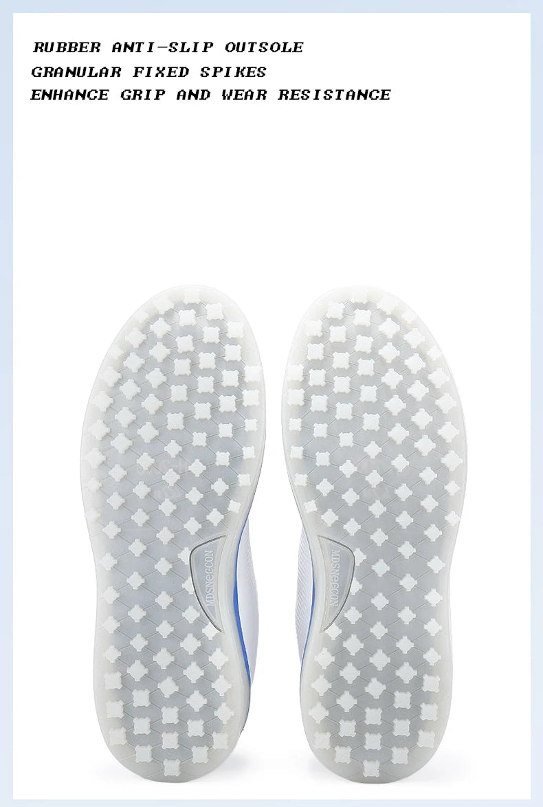 Paar Golfschuhe für Herren, weiß, wasserdicht, mit drehbarer Schnalle, Fitness, ohne Spikes, rutschfest, Golf, Golfer, Training, Golf-Sneaker, Damen